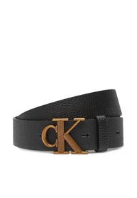 Calvin Klein Pasek Męski Monogram Buckle Fixed Belt 35Mm LV04G7025G Czarny. Kolor: czarny. Materiał: skóra