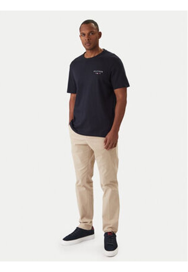 TOMMY HILFIGER - Tommy Hilfiger T-Shirt Brand Love MW0MW41456 Granatowy Regular Fit. Kolor: niebieski. Materiał: bawełna