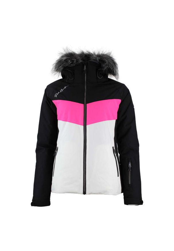 PEAK MOUNTAIN - Damska kurtka narciarska Peak Mountain. Kolor: wielokolorowy, czarny, różowy. Sezon: zima. Sport: narciarstwo