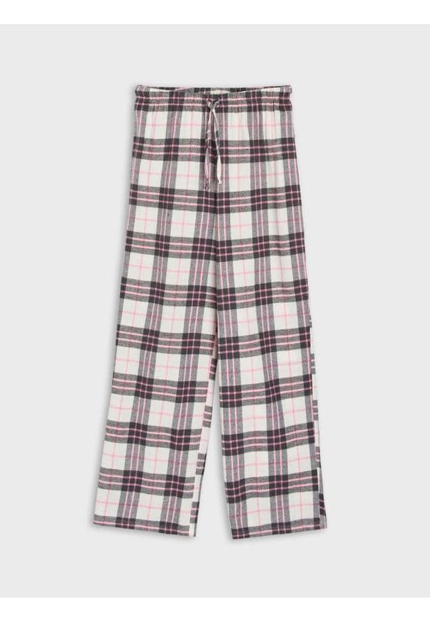 Sinsay - Spodnie od piżamy w kratę - różowy. Kolor: różowy