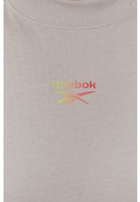 Reebok Classic - Sukienka. Kolor: szary. Materiał: dzianina. Długość rękawa: krótki rękaw. Wzór: gładki. Typ sukienki: proste. Długość: midi #5