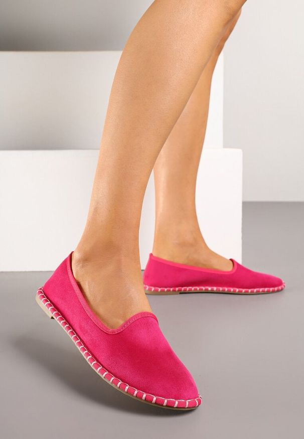 Renee - Fuksjowe Espadryle Balerinki z Przeszyciami Firalissea. Okazja: na co dzień. Kolor: różowy. Sezon: lato. Obcas: na obcasie. Styl: elegancki, klasyczny, casual. Wysokość obcasa: niski