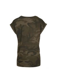 BUILD YOUR BRAND - Damska Koszulka Z Przedłużonym Ramiączkiem Camo. Kolor: zielony. Długość rękawa: na ramiączkach. Sport: turystyka piesza