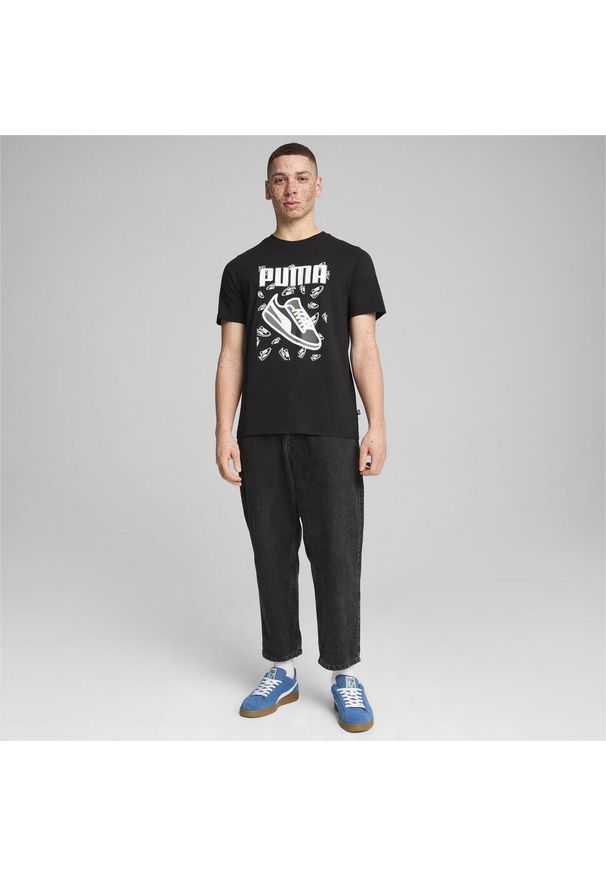Puma - Męska koszulka GRAPHICS Sneaker PUMA Black. Kolor: czarny. Materiał: guma, bawełna. Wzór: nadruk