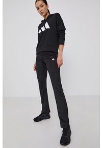 adidas Performance Bluza H24080 damska kolor czarny z kapturem z nadrukiem. Typ kołnierza: kaptur. Kolor: czarny. Wzór: nadruk #4