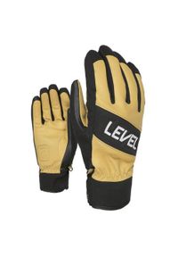 Rekawice narciarskie męskie Level Spitfire. Kolor: żółty. Materiał: skóra. Sezon: zima. Sport: narciarstwo