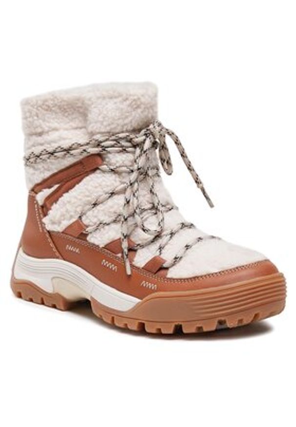 Clarks Botki Althike Up Wp 261734084 Beżowy. Kolor: beżowy. Materiał: materiał