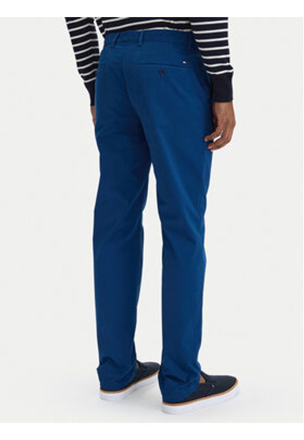 TOMMY HILFIGER - Tommy Hilfiger Spodnie materiałowe MW0MW40262 Niebieski Regular Fit. Kolor: niebieski. Materiał: bawełna