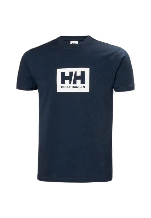 Koszulka Helly Hansen Box 2.0. Kolor: niebieski. Materiał: bawełna