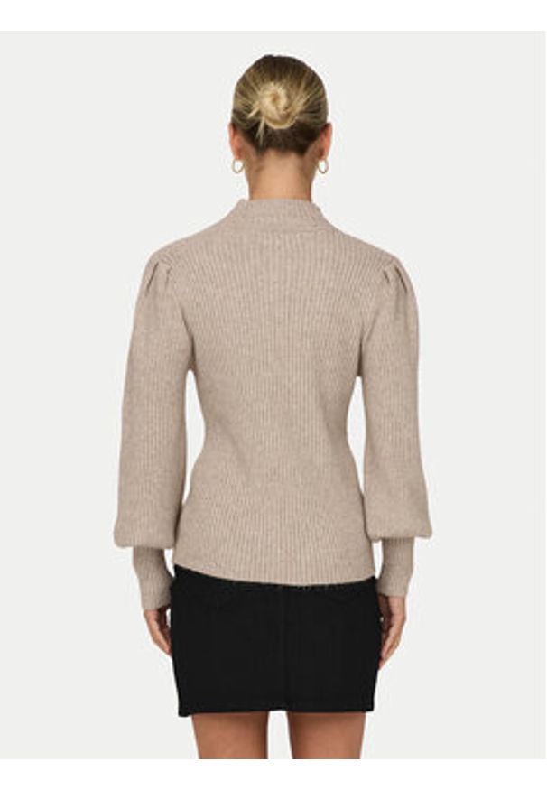 only - ONLY Sweter Katia 15232494 Beżowy Regular Fit. Kolor: beżowy. Materiał: syntetyk
