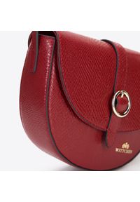 Wittchen - Damska listonoszka ze skóry lizard z okrągłą klamerką. Kolor: czerwony. Wzór: aplikacja, haft. Dodatki: z haftem. Materiał: skórzane. Styl: elegancki #4