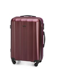 Wittchen - Średnia walizka z polikarbonu fakturowana bordowa. Kolor: czerwony. Materiał: guma. Styl: klasyczny #8