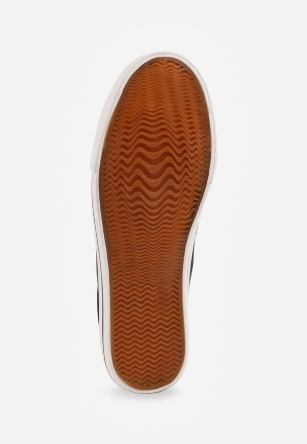 Born2be - Czarne Klasyczne Trampki do Kostki z Lamówką przy Podeszwie Kasiope. Okazja: na co dzień. Kolor: czarny. Materiał: jeans. Styl: klasyczny