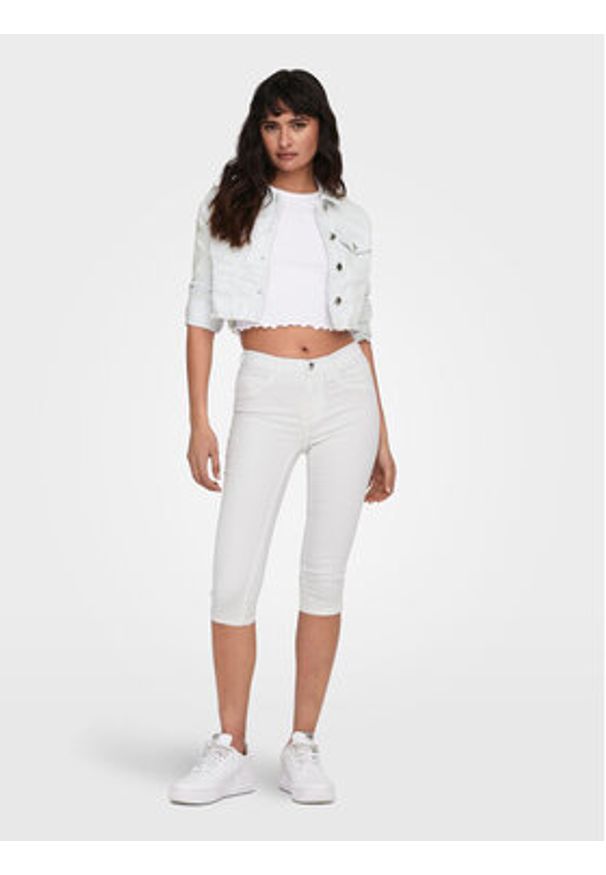 only - ONLY Kurtka jeansowa Wonder 15256098 Biały Regular Fit. Kolor: biały. Materiał: bawełna