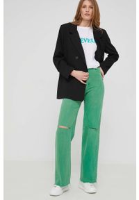 Answear Lab jeansy damskie high waist. Stan: podwyższony. Kolor: zielony. Styl: wakacyjny