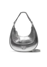 Pinko - PINKO Torebka Brioche Hobo Mini AI 24-25 PLTT 101433 A204 Srebrny. Kolor: srebrny. Materiał: skórzane