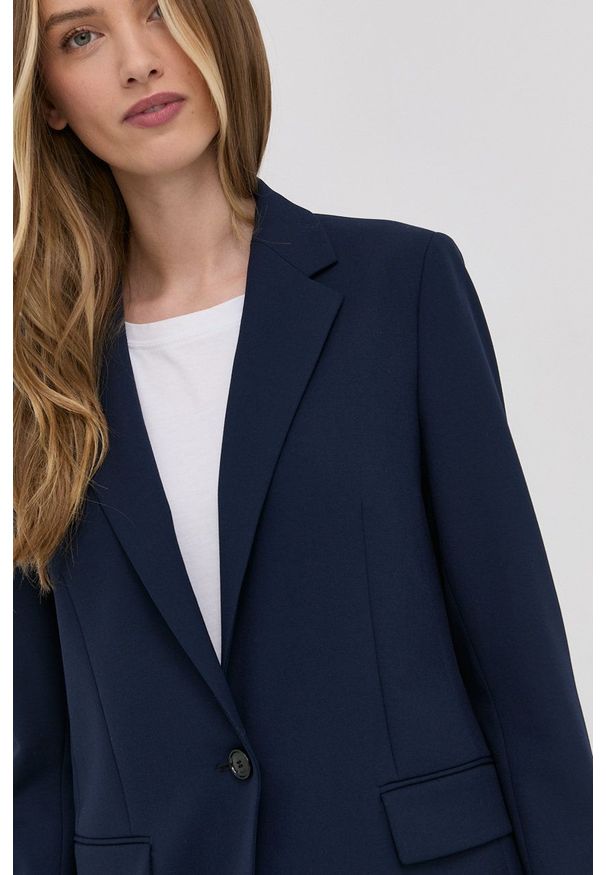 BOSS - Boss - Marynarka. Okazja: na co dzień. Kolor: niebieski. Materiał: tkanina. Wzór: gładki. Styl: klasyczny, casual