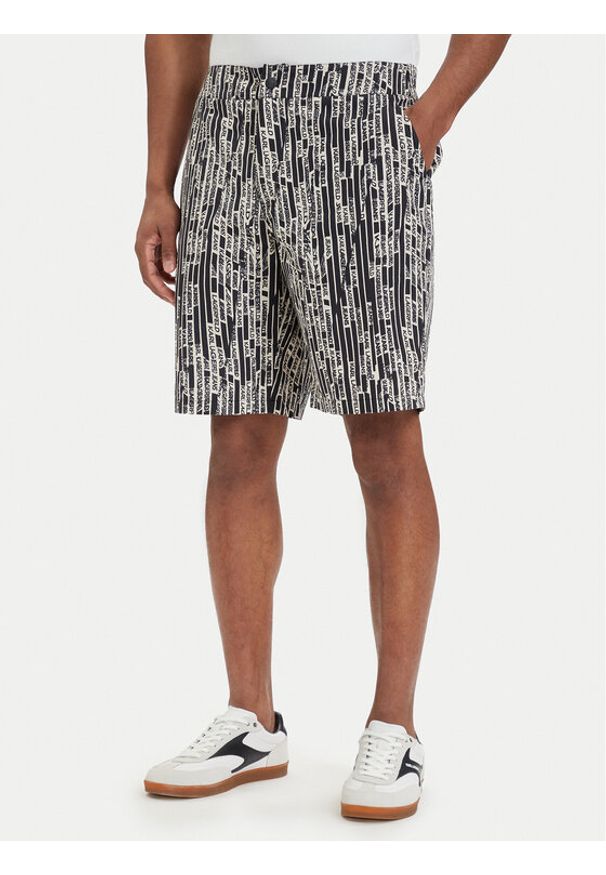 Karl Lagerfeld Jeans Szorty materiałowe B2M10053 Czarny Relaxed Fit. Kolor: czarny. Materiał: bawełna