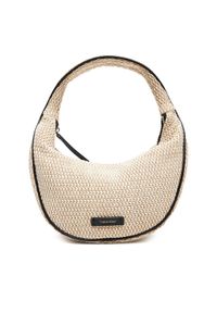 Calvin Klein Torebka Pinched Raffia Medium Shoulder B LV04F3079G Beżowy. Kolor: beżowy