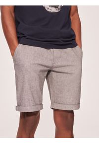 Diverse - Krótkie spodenki męskie PREM SHORTS W426 - szary - Rozmiar: 31. Kolor: szary. Materiał: elastan, bawełna. Długość: krótkie. Wzór: melanż