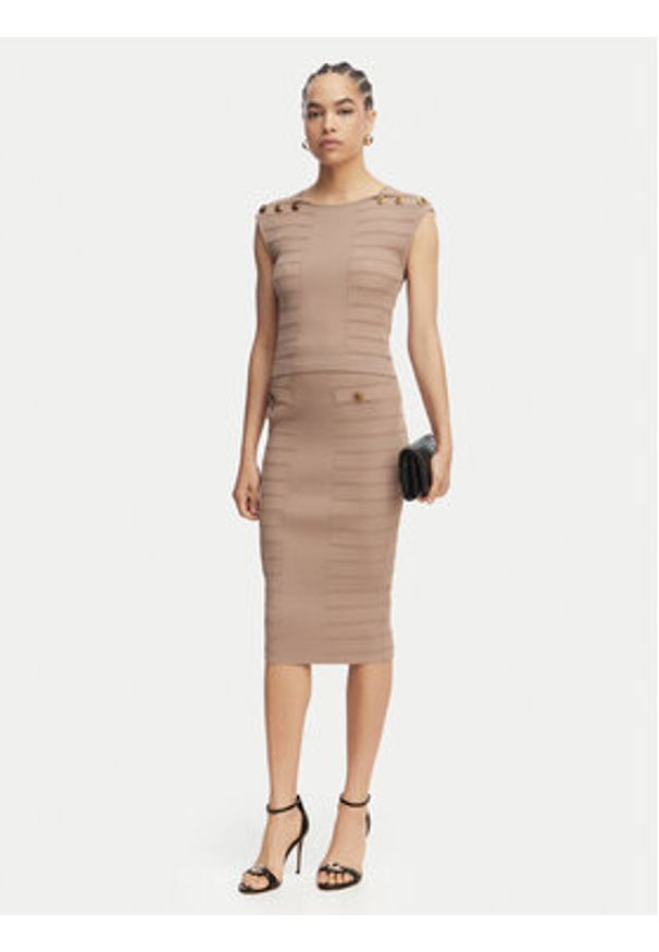 Guess Spódnica ołówkowa W5YD66 Z0130 Brązowy Slim Fit. Kolor: brązowy. Materiał: wiskoza