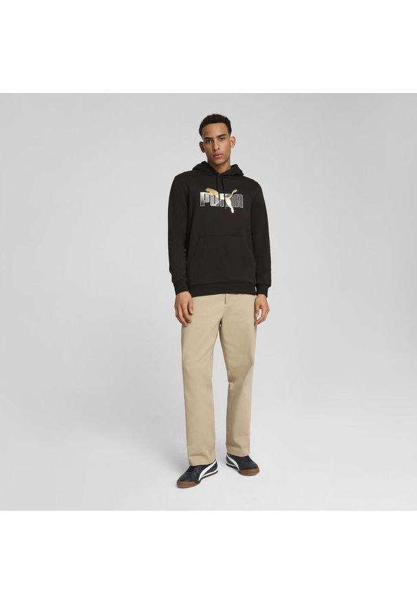 Puma - Męska bluza z kapturem ESS+ LOGO LAB PUMA Black. Typ kołnierza: kaptur. Kolor: czarny, biały, wielokolorowy, żółty. Sport: bieganie