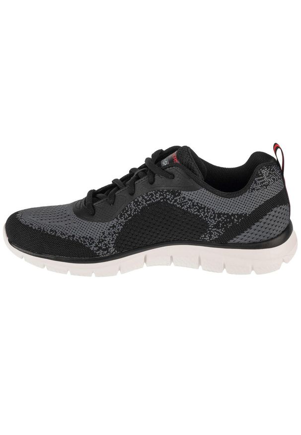 skechers - Buty sportowe Sneakersy męskie, Track - Leshur. Kolor: czarny. Materiał: materiał. Sport: turystyka piesza
