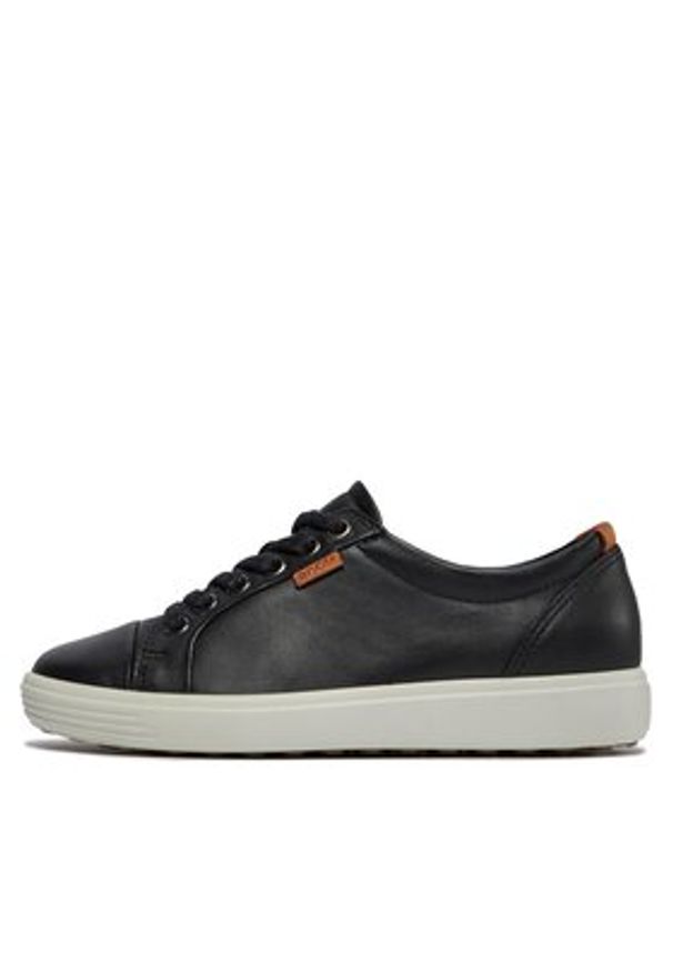 ecco - ECCO Sneakersy Soft 7 Ladies 43000301001 Czarny. Kolor: czarny. Materiał: skóra