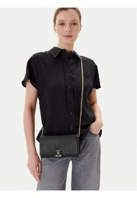 TOMMY HILFIGER - Tommy Hilfiger Torebka Th Her Flap W/Chain AW0AW17403 Czarny. Kolor: czarny. Materiał: skórzane #1