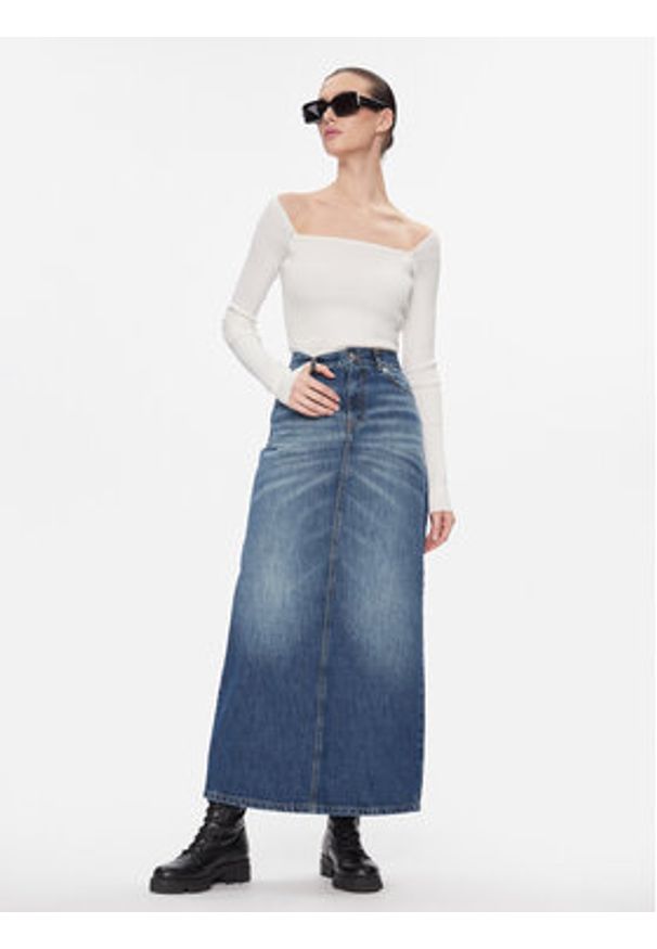 MAX&Co. Bluzka Tolone Biały Slim Fit. Kolor: biały. Materiał: syntetyk, wiskoza