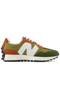 Buty New Balance MS327HC - zielone. Okazja: na co dzień. Kolor: zielony. Materiał: zamsz, materiał, skóra, guma. Szerokość cholewki: normalna. Sport: turystyka piesza
