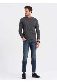 Ombre Clothing - Zestaw longsleeve męski z długim rękawem 2-pak - mix V4 - Rozmiar: L. Kolor: czerwony. Materiał: skóra, bawełna. Długość rękawa: długi rękaw. Długość: długie. Wzór: aplikacja #5