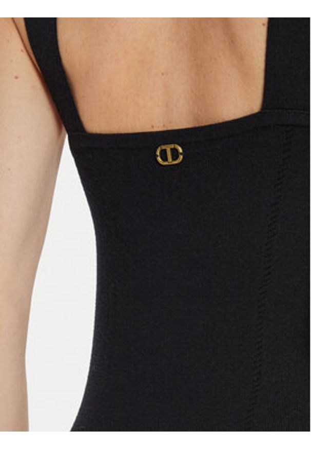 TwinSet - TWINSET Sukienka koktajlowa 242TP3181 Czarny Slim Fit. Kolor: czarny. Materiał: syntetyk. Styl: wizytowy