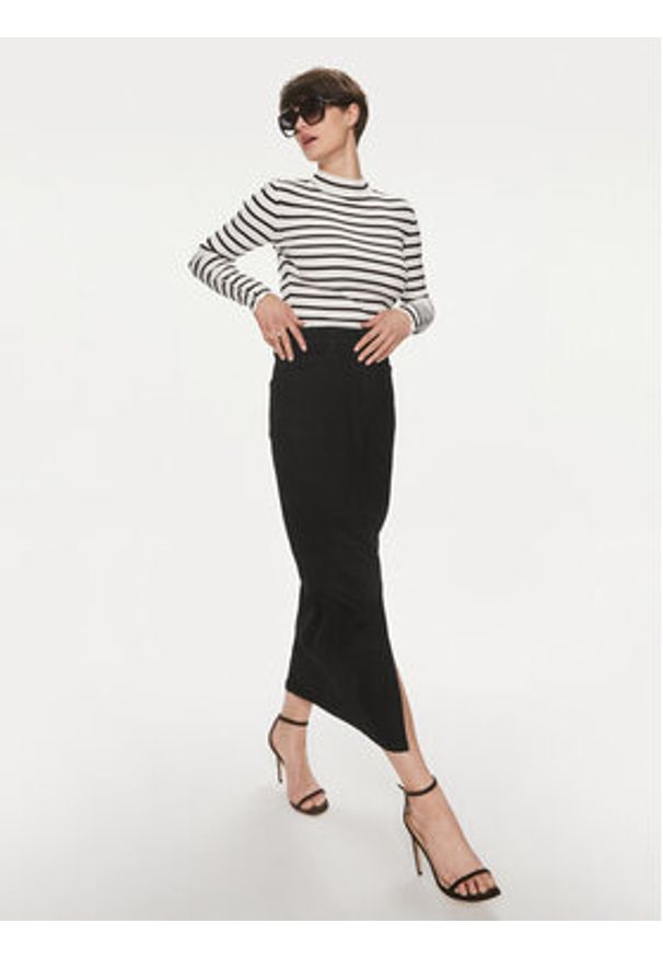 Morgan Sweter 241-MAG Biały Slim Fit. Kolor: biały. Materiał: wiskoza