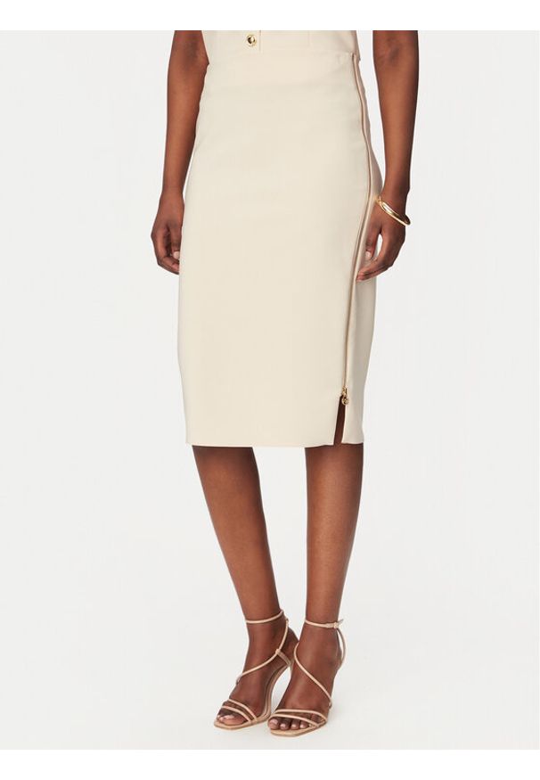 Rinascimento Spódnica ołówkowa CFC0127985003 Beżowy Slim Fit. Kolor: beżowy. Materiał: syntetyk