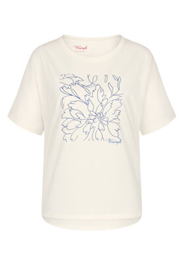 Triumph Koszulka piżamowa Mix & Match 10218281 Beżowy Relaxed Fit. Kolor: beżowy. Materiał: bawełna