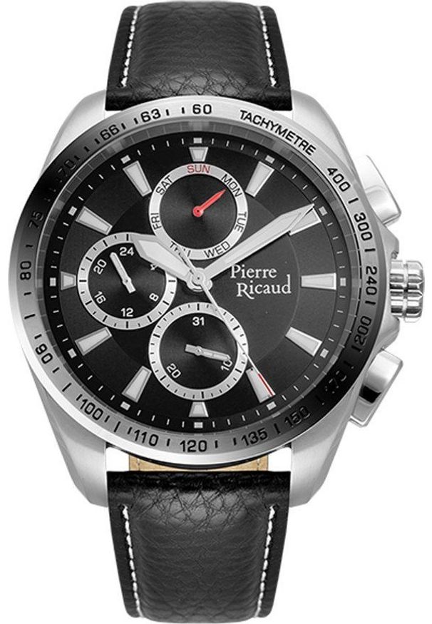 Zegarek Pierre Ricaud Zegarek męski Pierre Ricaud P97235.5214QF czarny. Kolor: czarny