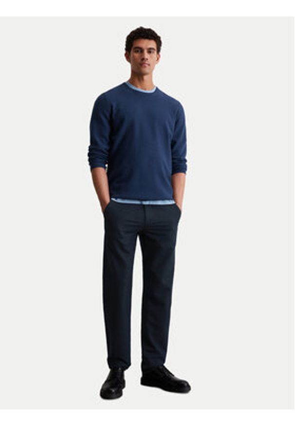 Marc O'Polo Sweter 526 5023 60080 Granatowy Regular Fit. Typ kołnierza: polo. Kolor: niebieski. Materiał: bawełna