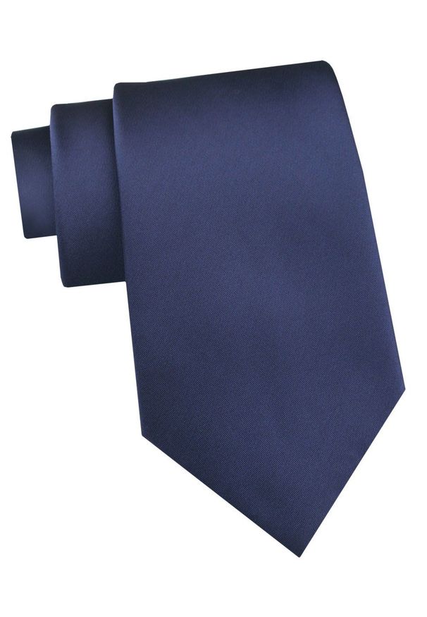 Krawat Męski - Angelo di Monti - Granatowy, Bez Wzoru. Kolor: niebieski. Materiał: tkanina. Styl: elegancki, wizytowy