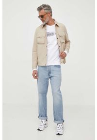 Guess bluza męska kolor biały z aplikacją. Kolor: biały. Wzór: aplikacja. Styl: klasyczny #4