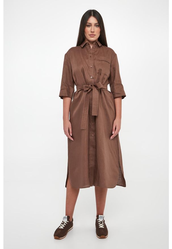 Sukienka lniana szmizjerka Tabella MM. Materiał: len. Typ sukienki: szmizjerki