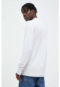 Tommy Jeans sweter bawełniany kolor szary. Kolor: szary. Materiał: bawełna. Wzór: aplikacja. Styl: klasyczny #4