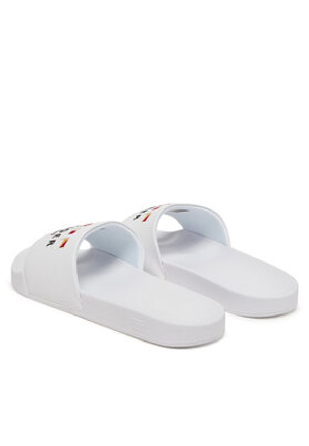 TOMMY HILFIGER - Tommy Hilfiger Klapki Flags Pool Slide FM0FM05431 Biały. Kolor: biały. Materiał: skóra