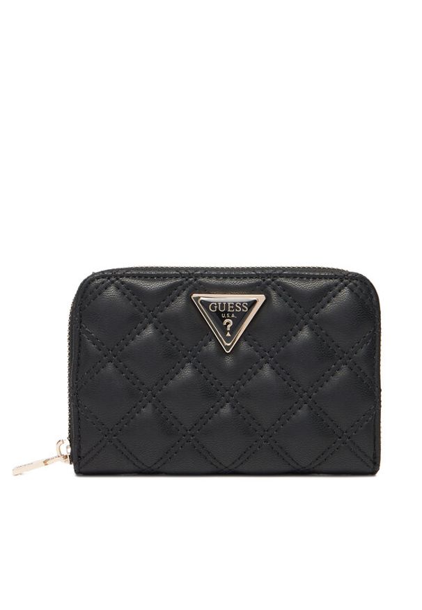 Guess Duży Portfel Damski Giully II Slg SWQG96 73140 Czarny. Kolor: czarny. Materiał: skóra