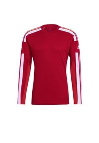Adidas - Koszulka męska adidas Squadra 21 Jersey Long Sleeve. Kolor: biały, wielokolorowy, czerwony. Materiał: jersey. Długość rękawa: długi rękaw