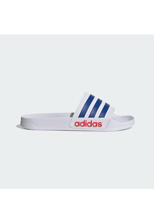 Adidas - Adilette Shower Slides. Kolor: czerwony, niebieski, wielokolorowy, biały. Styl: sportowy