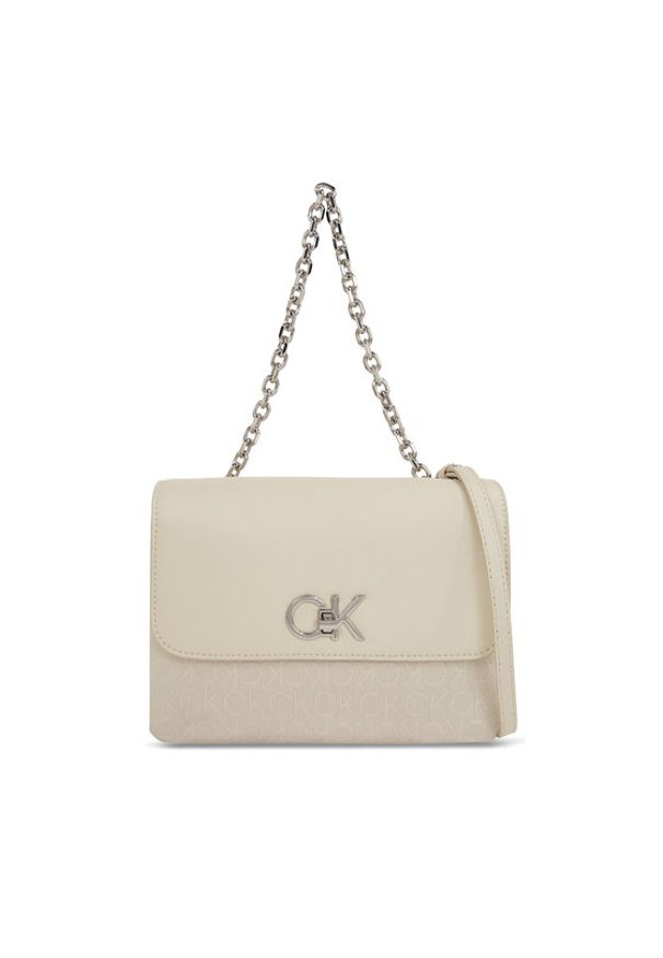 Calvin Klein Torebka Re-Lock Double Gusett Bag_Jcq K60K611877 Écru. Materiał: skórzane