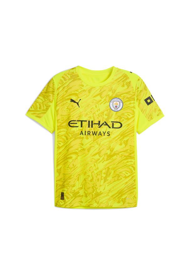 Puma - Męska koszulka bramkarska Manchester City 25/26 PUMA Yellow Alert. Kolor: żółty. Materiał: tkanina. Sport: piłka nożna