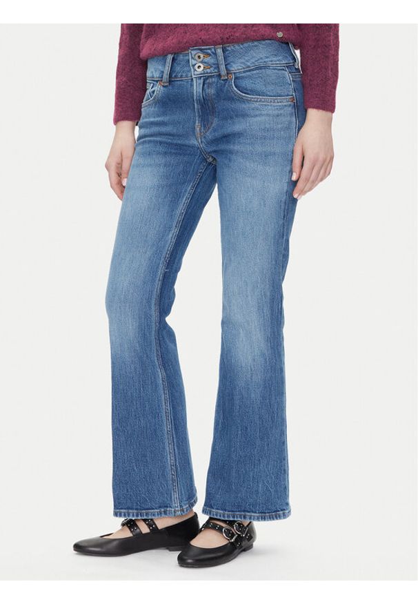 Pepe Jeans Jeansy PL204877 Niebieski Flare Fit. Kolor: niebieski