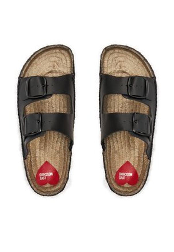 Love Moschino - LOVE MOSCHINO Espadryle JA28233G0IIAX000 Czarny. Kolor: czarny. Materiał: skóra
